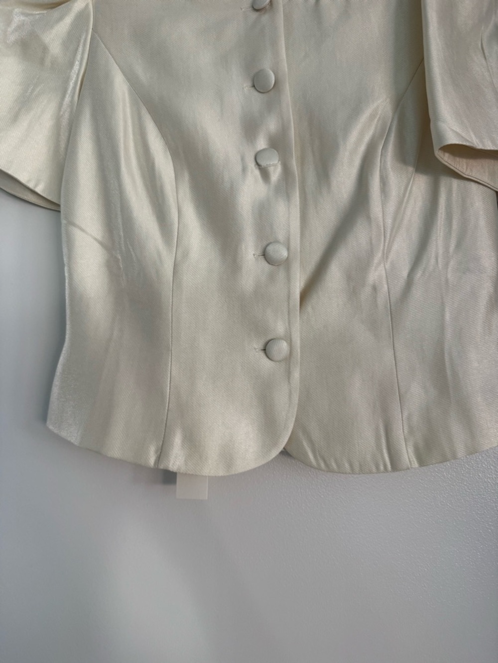 Reformation Mika Two Piece, Cream Mini Skirt - Neutral Satin Finish - Picture 7 of 12
